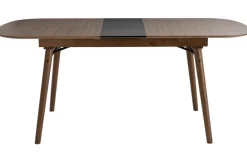 Miliboo Table Extensible-Table extensible rallonges intégrées rectangulaire en bois foncé noyer L150-180 cm SHELDON