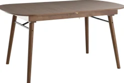 Miliboo Table Extensible-Table extensible rallonges intégrées rectangulaire en bois foncé noyer L150-180 cm SHELDON