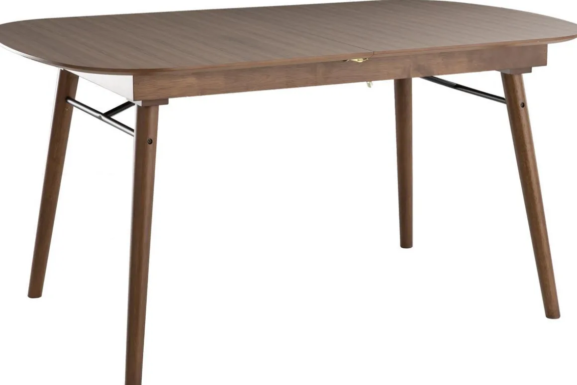 Miliboo Table Extensible-Table extensible rallonges intégrées rectangulaire en bois foncé noyer L150-180 cm SHELDON