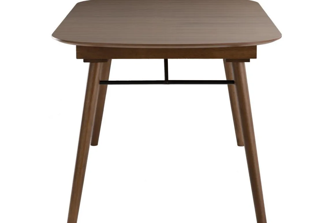 Miliboo Table Extensible-Table extensible rallonges intégrées rectangulaire en bois foncé noyer L150-180 cm SHELDON