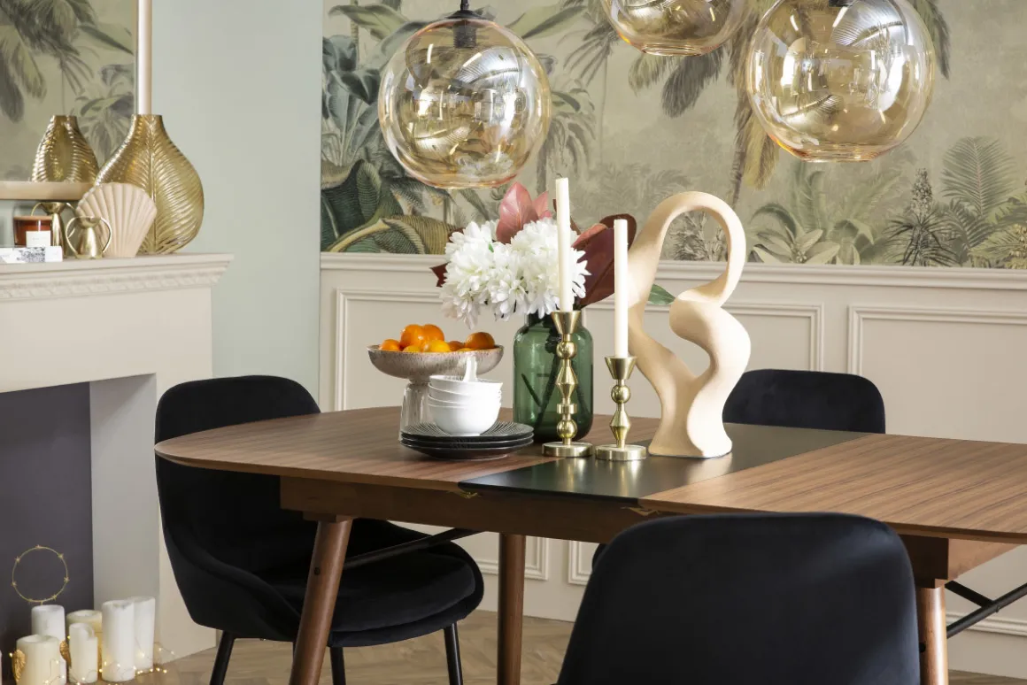 Miliboo Table Extensible-Table extensible rallonges intégrées rectangulaire en bois foncé noyer L150-180 cm SHELDON