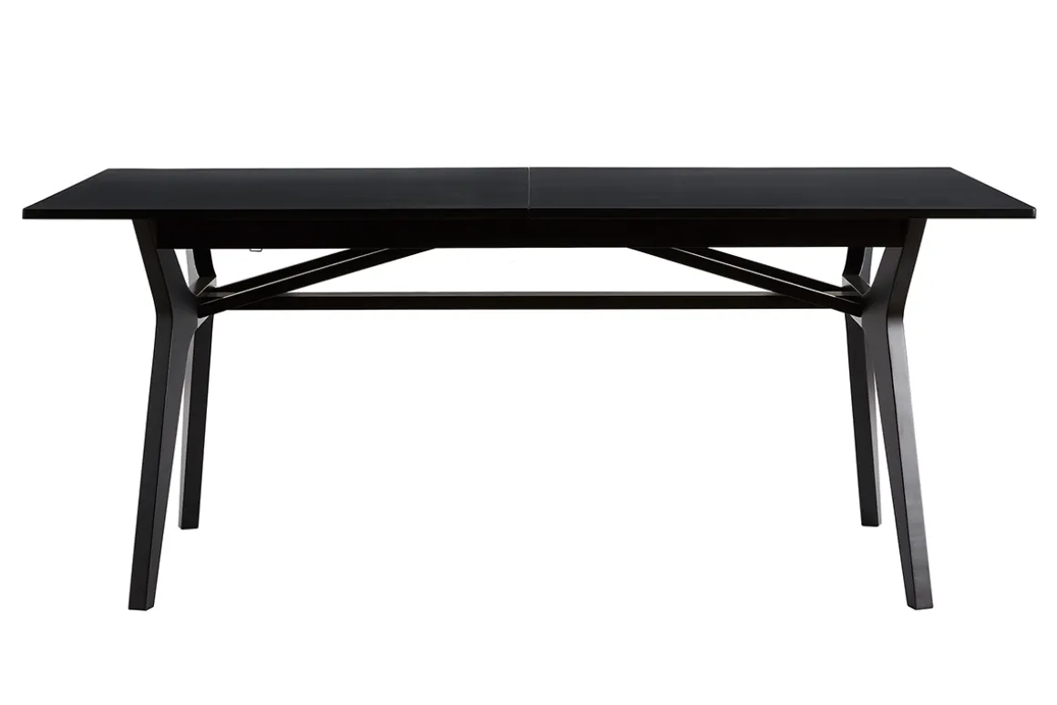 Miliboo Table Extensible-Table extensible rallonges intégrées rectangulaire en bois noir L180-220 cm FOSTER