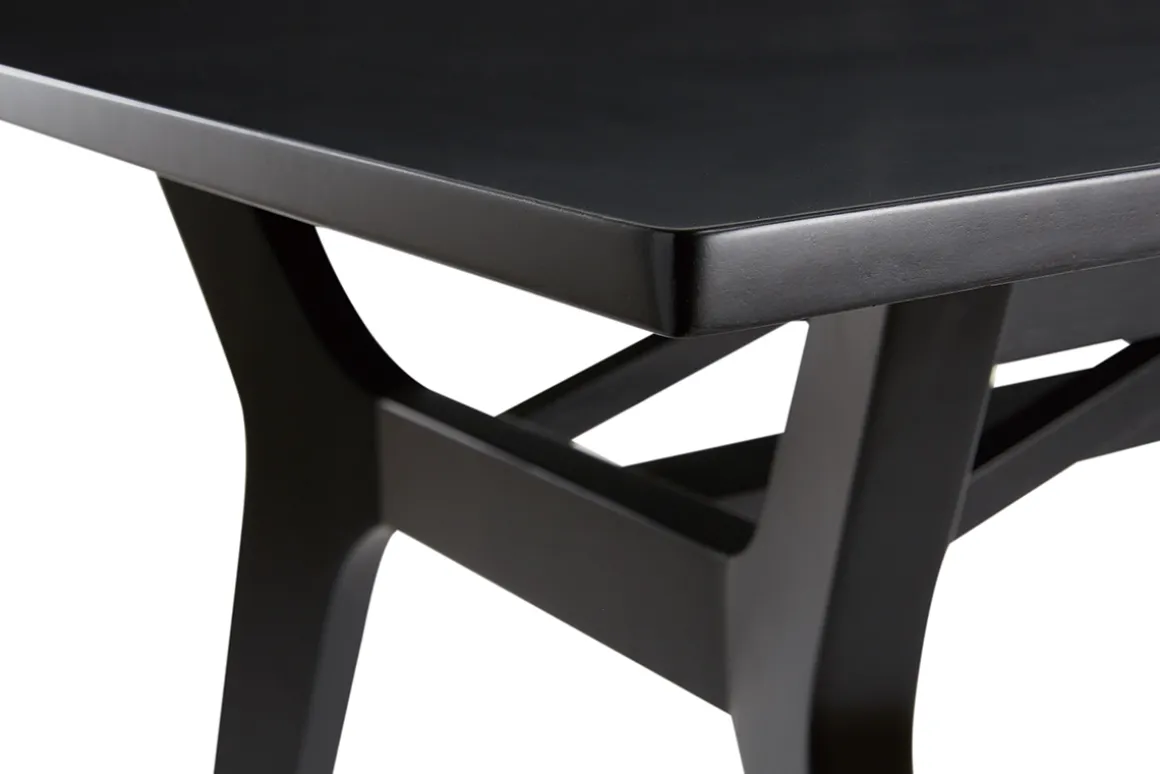 Miliboo Table Extensible-Table extensible rallonges intégrées rectangulaire en bois noir L180-220 cm FOSTER