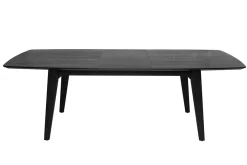 Miliboo Table Extensible-Table extensible rallonges intégrées rectangulaire en bois noir chêne L180-230 cm FIFTIES
