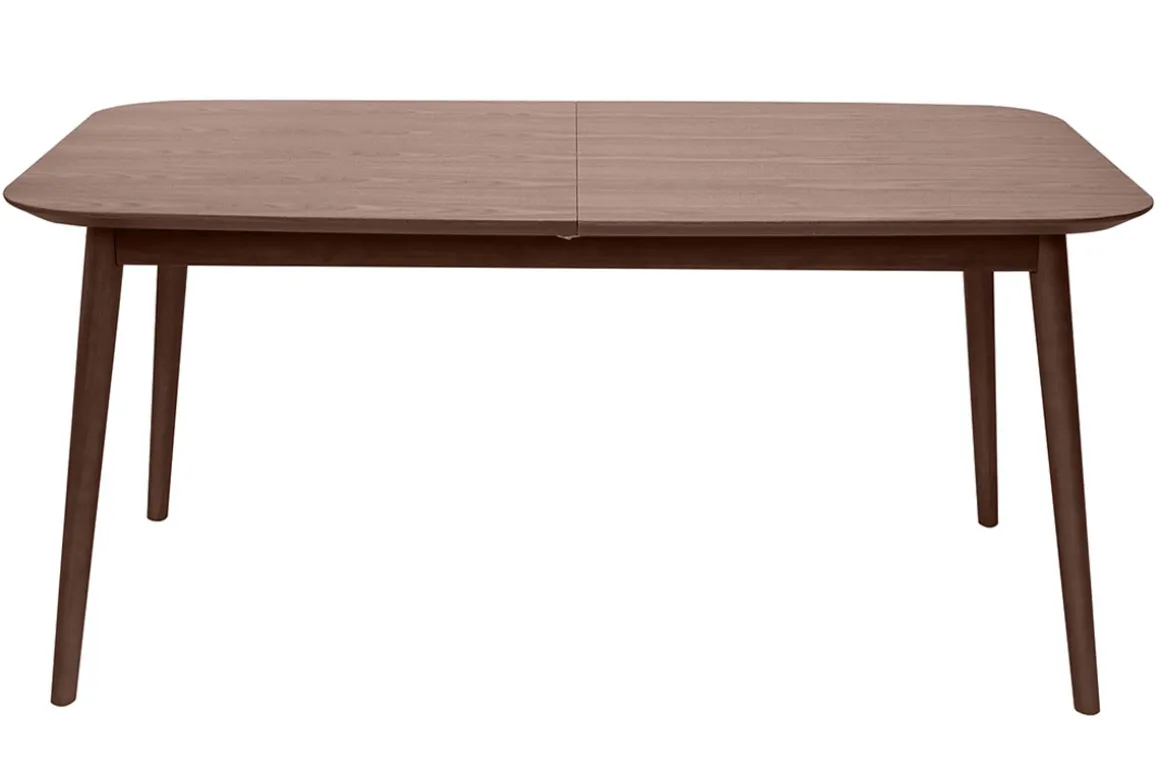 Miliboo Table Extensible-Table extensible rallonges intégrées rectangulaire en bois foncé noyer L160-210 cm ANK