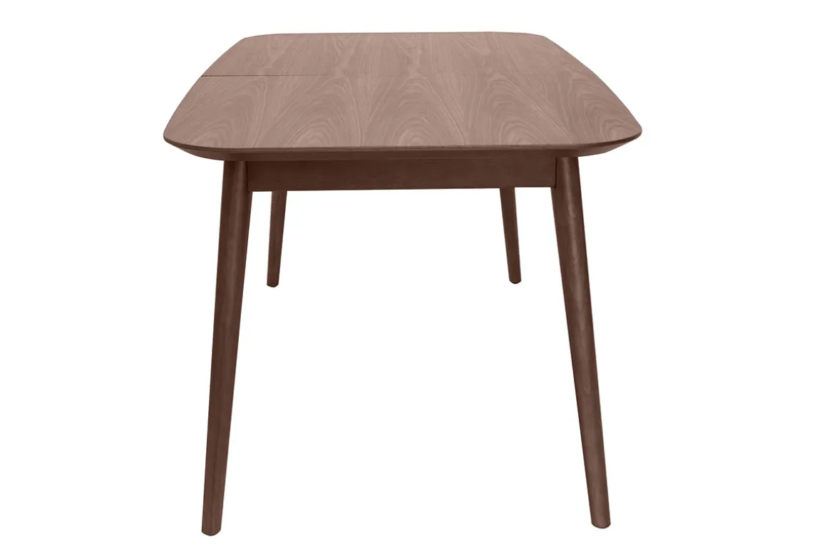Miliboo Table Extensible-Table extensible rallonges intégrées rectangulaire en bois foncé noyer L160-210 cm ANK