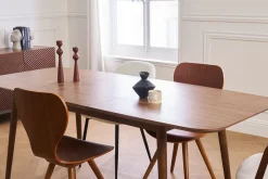 Miliboo Table Extensible-Table extensible rallonges intégrées rectangulaire en bois foncé noyer L160-210 cm ANK