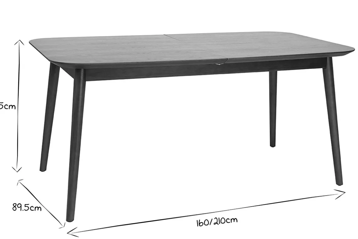 Miliboo Table Extensible-Table extensible rallonges intégrées rectangulaire en bois foncé noyer L160-210 cm ANK