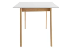 Miliboo Table Extensible-Table extensible rallonges intégrées rectangulaire blanche et bois clair L160-205 cm SWAD
