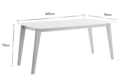 Miliboo Table Extensible-Table extensible rallonges intégrées rectangulaire blanche et bois clair L160-205 cm SWAD