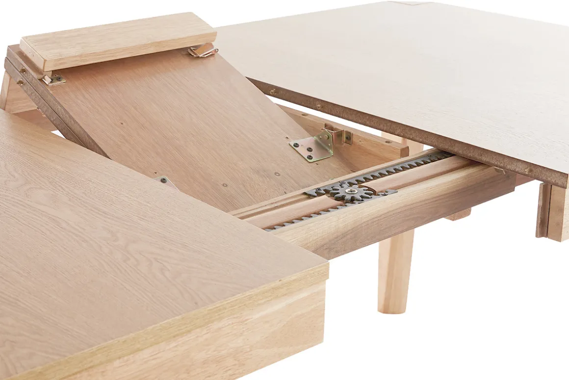 Miliboo Table Extensible-Table extensible rallonges intégrées rectangulaire en bois clair L150-180 cm BOLLY