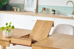 Miliboo Table Extensible-Table extensible rallonges intégrées rectangulaire en bois clair L150-180 cm BOLLY