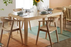 Miliboo Table Extensible-Table extensible rallonges intégrées rectangulaire en bois clair L150-180 cm BOLLY