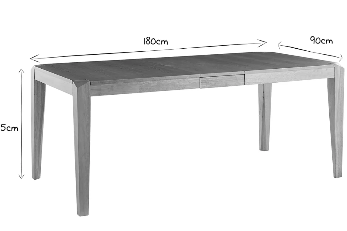 Miliboo Table Extensible-Table extensible rallonges intégrées rectangulaire en bois clair L150-180 cm BOLLY