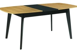 Miliboo Table Extensible-Table extensible rallonges intégrées rectangulaire bois et noir L140-180 cm MEENA