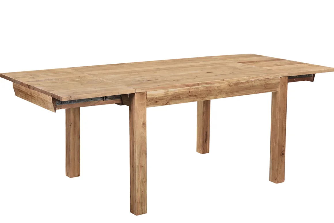 Miliboo Table Extensible-Table extensible rallonges intégrées rectangulaire en bois massif L120-210 cm BALTO