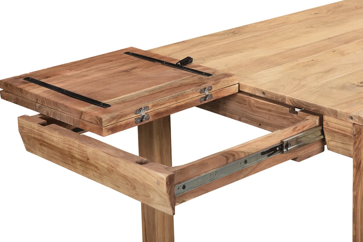 Miliboo Table Extensible-Table extensible rallonges intégrées rectangulaire en bois massif L120-210 cm BALTO