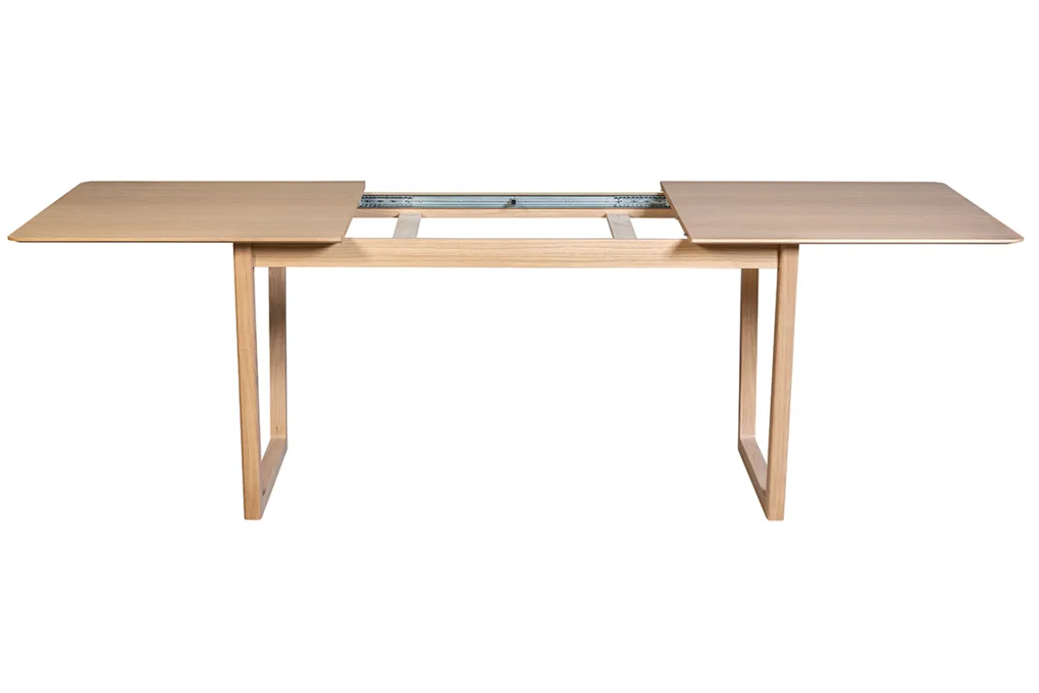Miliboo Table Extensible-Table extensible rallonges intégrées rectangulaire bois clair chêne L160-240 cm LAHO