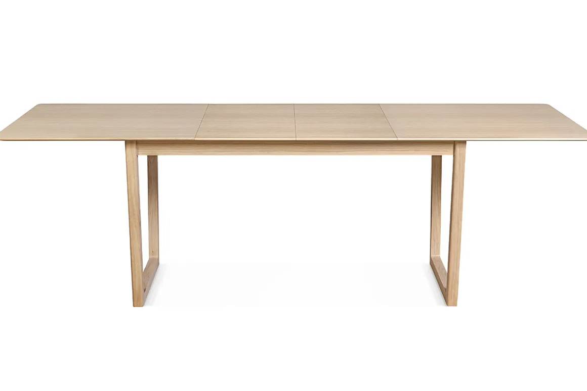Miliboo Table Extensible-Table extensible rallonges intégrées rectangulaire bois clair chêne L160-240 cm LAHO