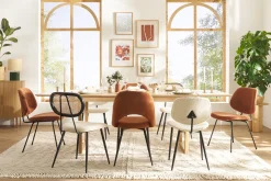 Miliboo Table Extensible-Table extensible rallonges intégrées rectangulaire bois clair chêne L160-240 cm LAHO