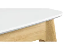 Miliboo Table Extensible-Table extensible rallonges intégrées rectangulaire blanc et bois L140-180 cm MEENA