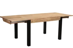 Miliboo Table Extensible-Table extensible rallonges intégrées rectangulaire en bois massif et métal noir L120-210 cm TRAP