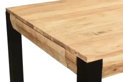 Miliboo Table Extensible-Table extensible rallonges intégrées rectangulaire en bois massif et métal noir L120-210 cm TRAP