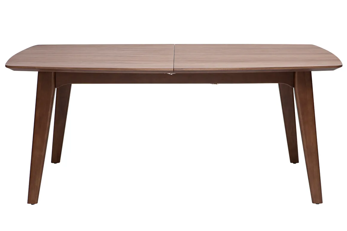 Miliboo Table Extensible-Table extensible rallonges intégrées rectangulaire en bois foncé noyer L180-230 cm FIFTIES