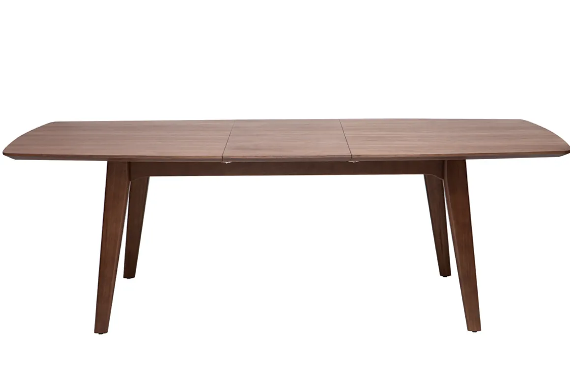 Miliboo Table Extensible-Table extensible rallonges intégrées rectangulaire en bois foncé noyer L180-230 cm FIFTIES