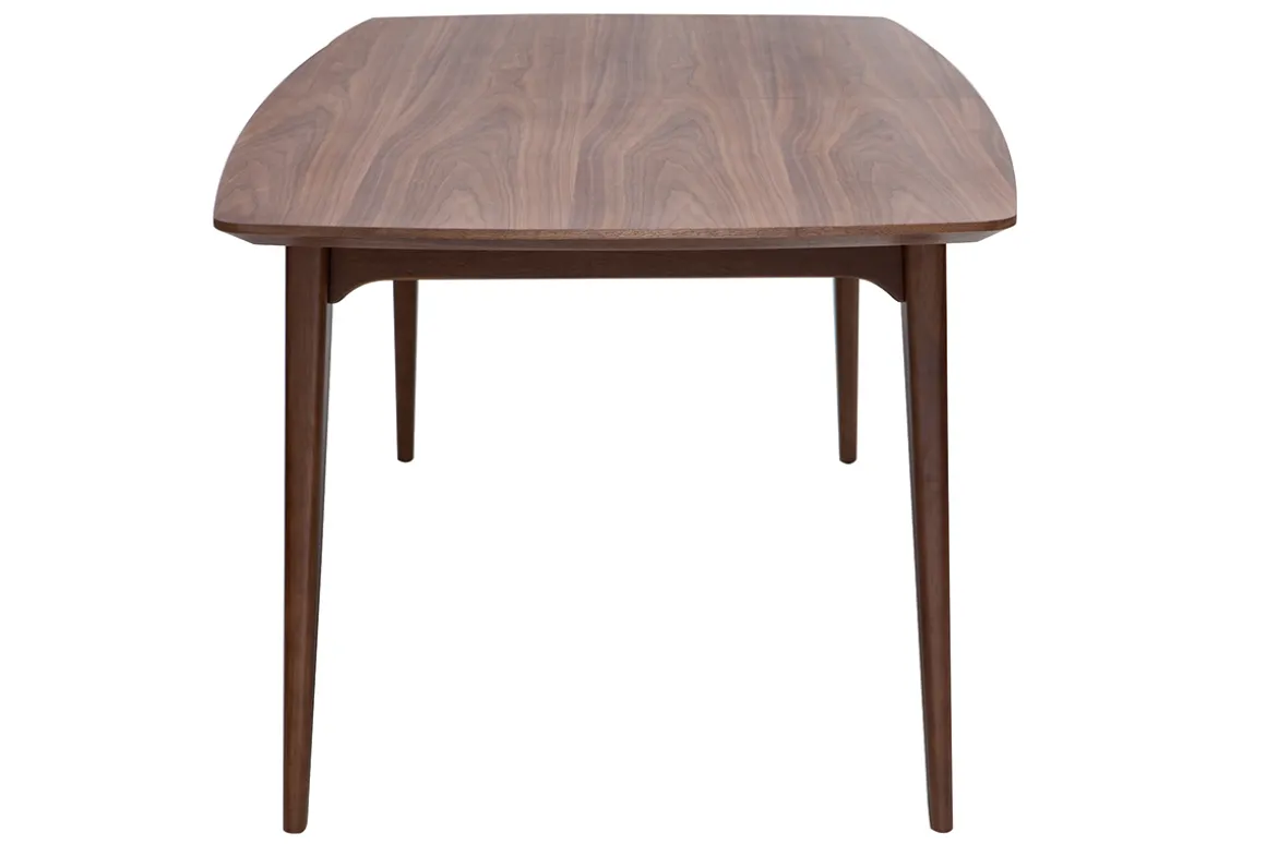 Miliboo Table Extensible-Table extensible rallonges intégrées rectangulaire en bois foncé noyer L180-230 cm FIFTIES