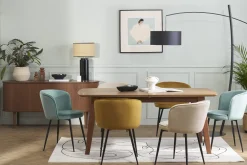 Miliboo Table Extensible-Table extensible rallonges intégrées rectangulaire en bois foncé noyer L180-230 cm FIFTIES