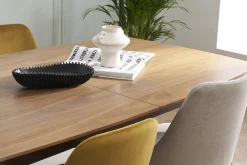 Miliboo Table Extensible-Table extensible rallonges intégrées rectangulaire en bois foncé noyer L180-230 cm FIFTIES