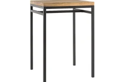 Miliboo Table De Bar / Bar-Table haute carrée en manguier massif et métal noir L70 cm YPSTER