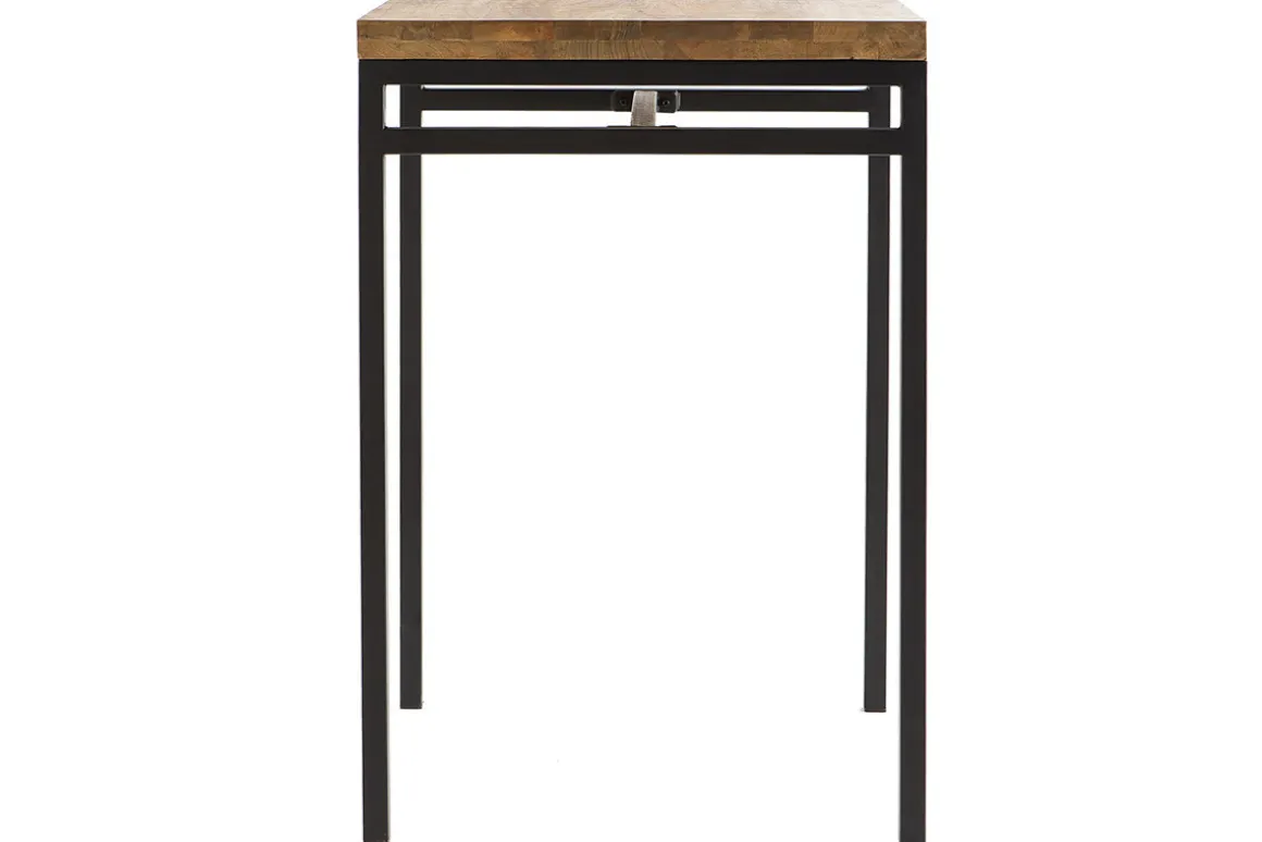 Miliboo Table De Bar / Bar-Table haute carrée en manguier massif et métal noir L70 cm YPSTER