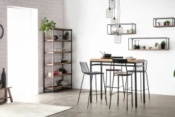 Miliboo Table De Bar / Bar-Table haute industrielle en bois manguier massif et métal noir L115 cm YPSTER