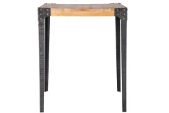 Miliboo Table De Bar / Bar-Table haute industrielle carrée en bois manguier massif et métal L88 cm MADISON