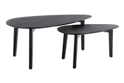 Miliboo Table Basse-Tables basses gigognes bois noir (lot de 2) ARTIK