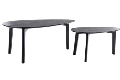 Miliboo Table Basse-Tables basses gigognes bois noir (lot de 2) ARTIK