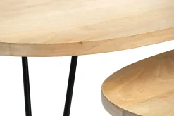 Miliboo Table Basse-Tables basses gigognes bois manguier massif et métal noir (lot de 2) VIBES