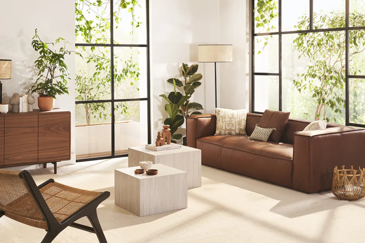 Miliboo Table Basse-Tables basses gigognes design effet travertin (lot de 2) CALLA