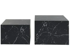 Miliboo Table Basse-Tables basses gigognes design effet marbre noir (lot de 2) CALLA