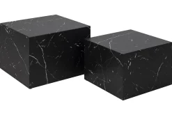 Miliboo Table Basse-Tables basses gigognes design effet marbre noir (lot de 2) CALLA