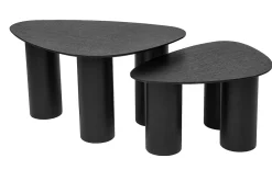 Miliboo Table Basse-Tables basses gigognes design en bois noir (lot de 2) FOLEEN