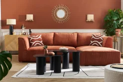 Miliboo Table Basse-Tables basses gigognes design en bois noir (lot de 2) FOLEEN