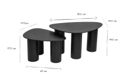 Miliboo Table Basse-Tables basses gigognes design en bois noir (lot de 2) FOLEEN