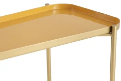 Miliboo Table Basse-Tables basses gigognes design laquées bleu, jaune et doré (lot de 2) ZURIA