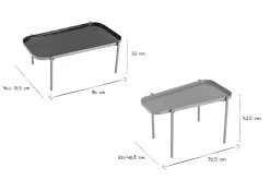 Miliboo Table Basse-Tables basses gigognes design laquées bleu, jaune et doré (lot de 2) ZURIA