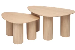 Miliboo Table Basse-Tables basses gigognes design en bois clair (lot de 2) FOLEEN