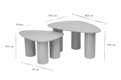 Miliboo Table Basse-Tables basses gigognes design en bois clair (lot de 2) FOLEEN