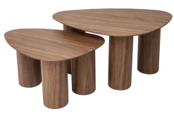 Miliboo Table Basse-Tables basses gigognes design en bois foncé (lot de 2) FOLEEN
